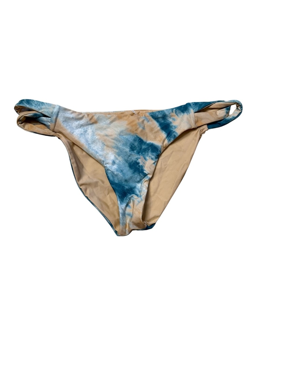 Volcom Tie-Dye Blue and Tan Bikini Bottom Full coverage Size small NWT